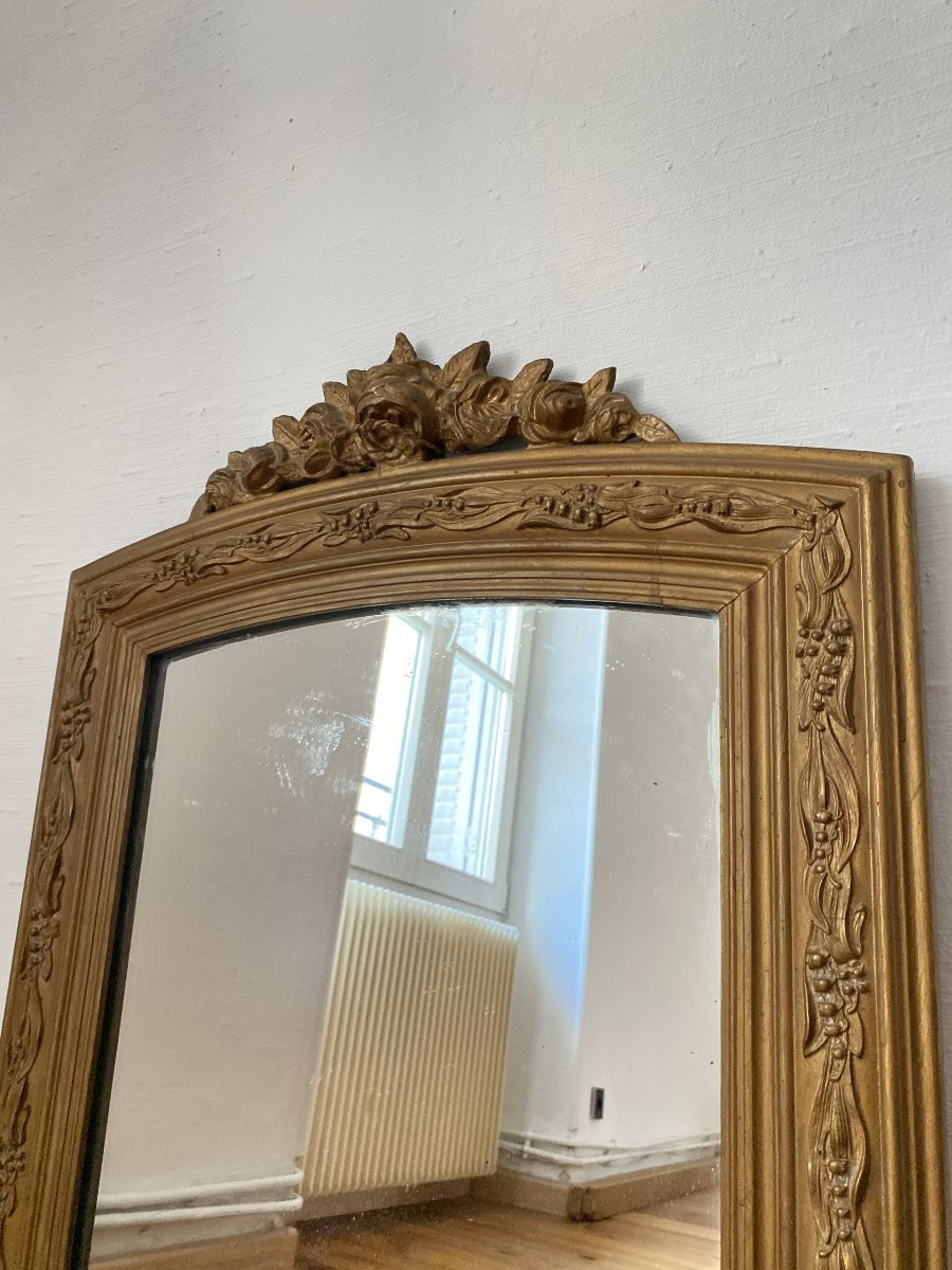 Napoleon III Stuccoed And Gilded Wood Mirror - 19th Century-photo-2