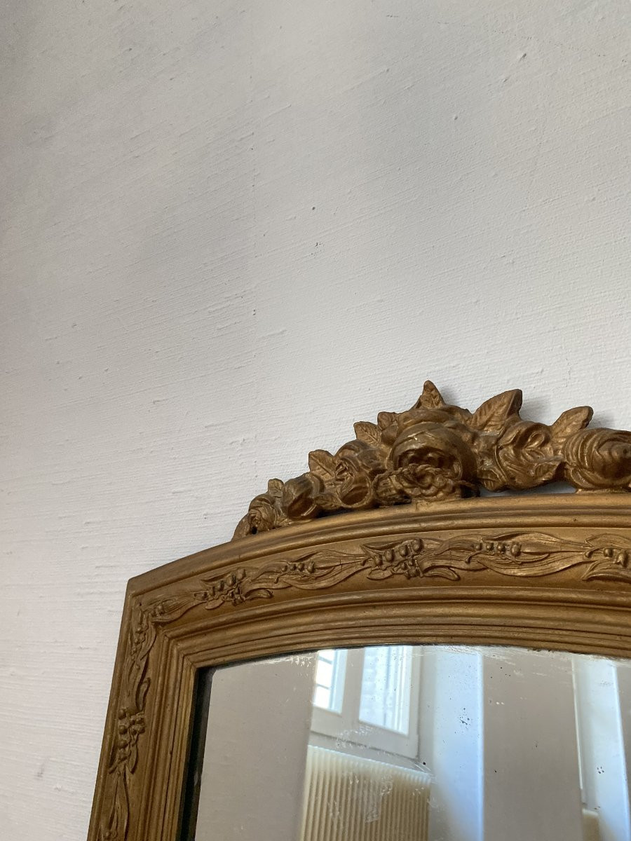 Napoleon III Stuccoed And Gilded Wood Mirror - 19th Century-photo-2