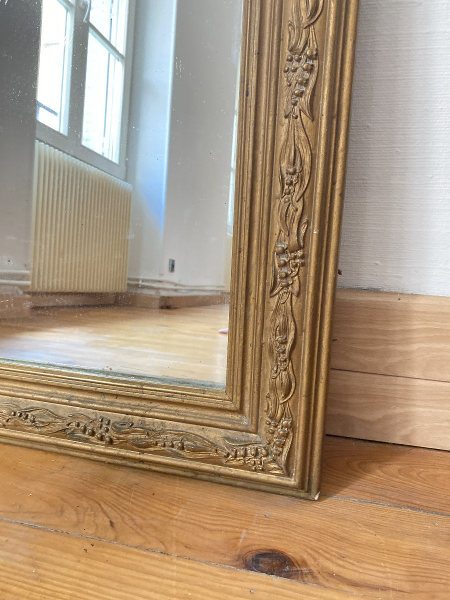 Napoleon III Stuccoed And Gilded Wood Mirror - 19th Century-photo-3