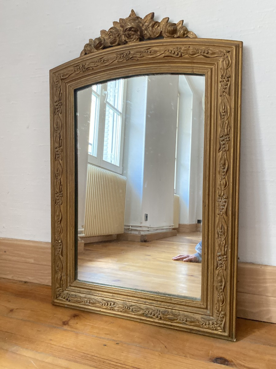 Napoleon III Stuccoed And Gilded Wood Mirror - 19th Century