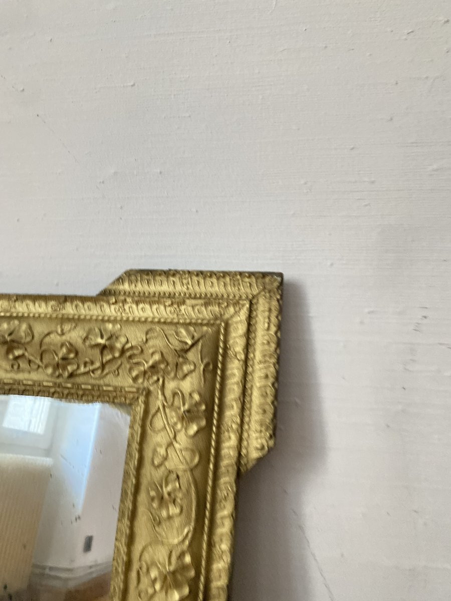 Napoleon III Mirror In Stuccoed And Gilded Wood - 19th Century-photo-1