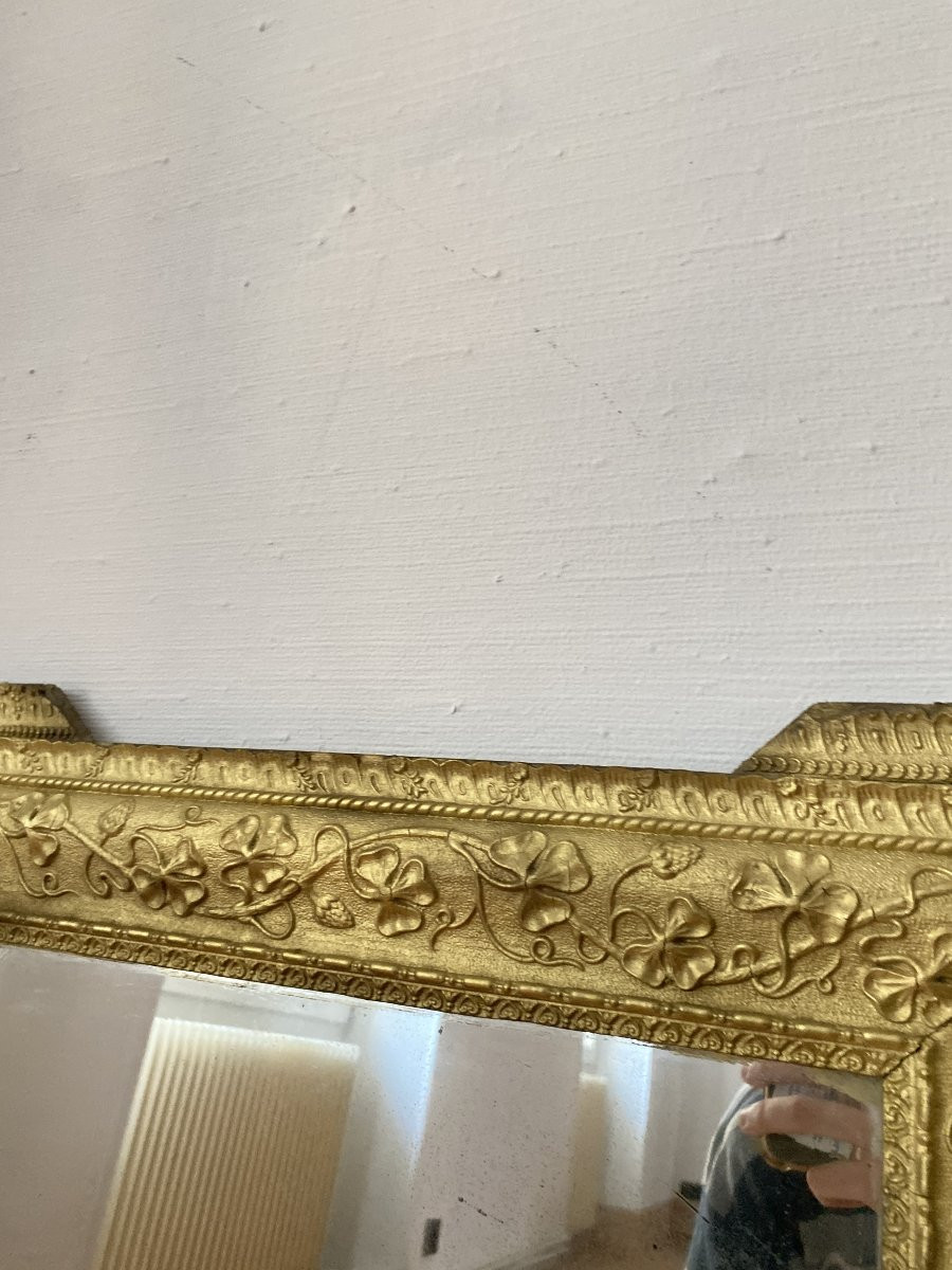 Napoleon III Mirror In Stuccoed And Gilded Wood - 19th Century-photo-2