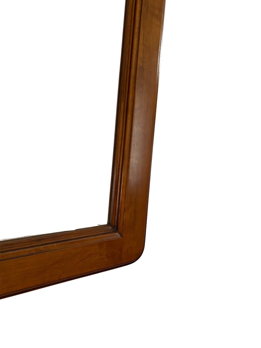 Miroir Mural en Bois Beige, Début XXème, 60x92cm-photo-1