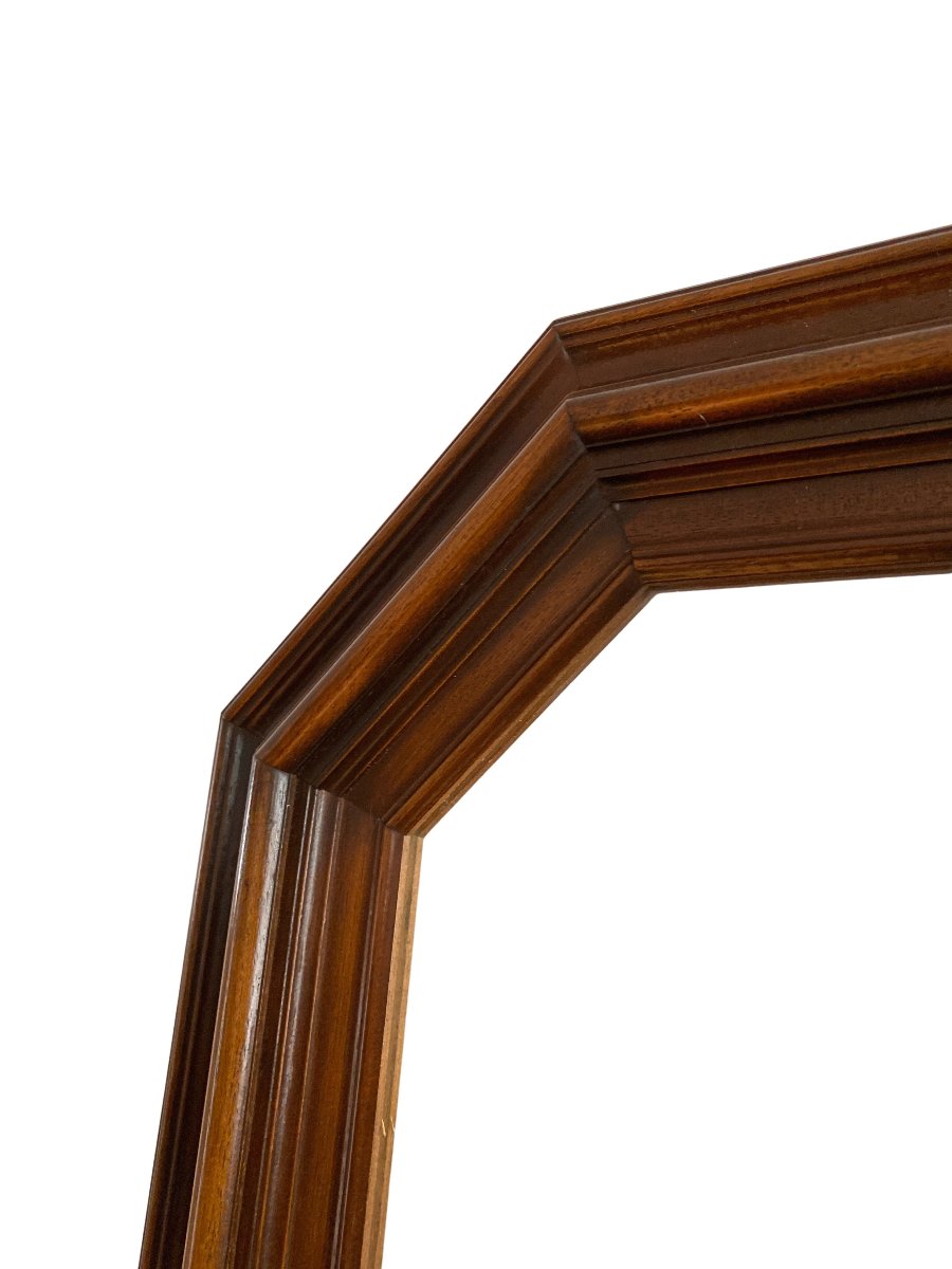 Miroir Scandinave en Bois de Forme Octogonal, Mid-Century Modern, 44x75cm-photo-3