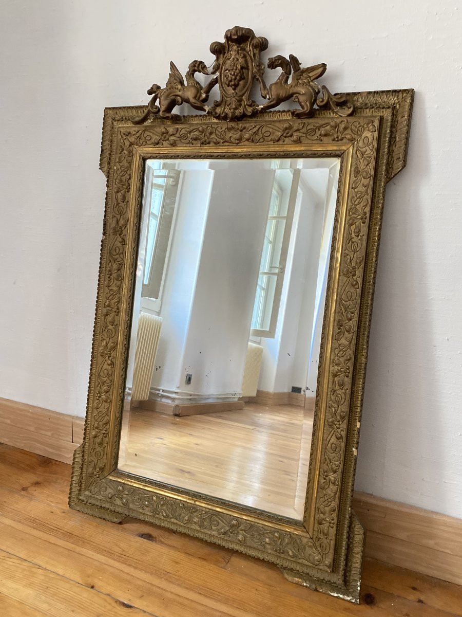 Miroir en Bois Doré Napoléon III, 75x125cm, XIXème Siècle, France-photo-2