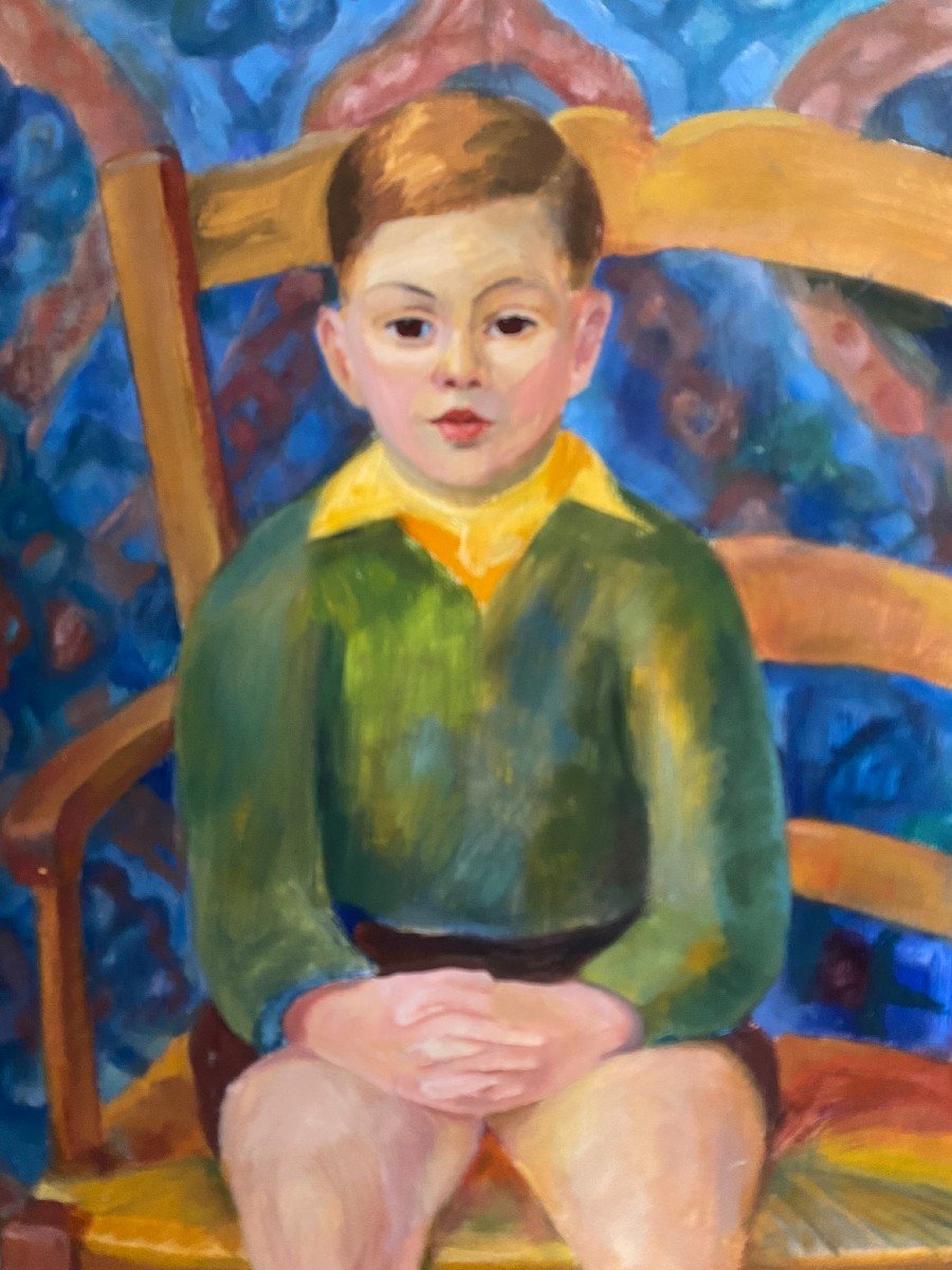 Child On His Chair By Cyan (1912-1981)-photo-3