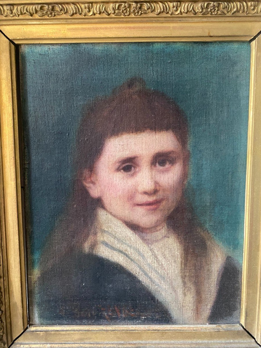 Portrait De Jeune Fille XIXème Siècle-photo-3