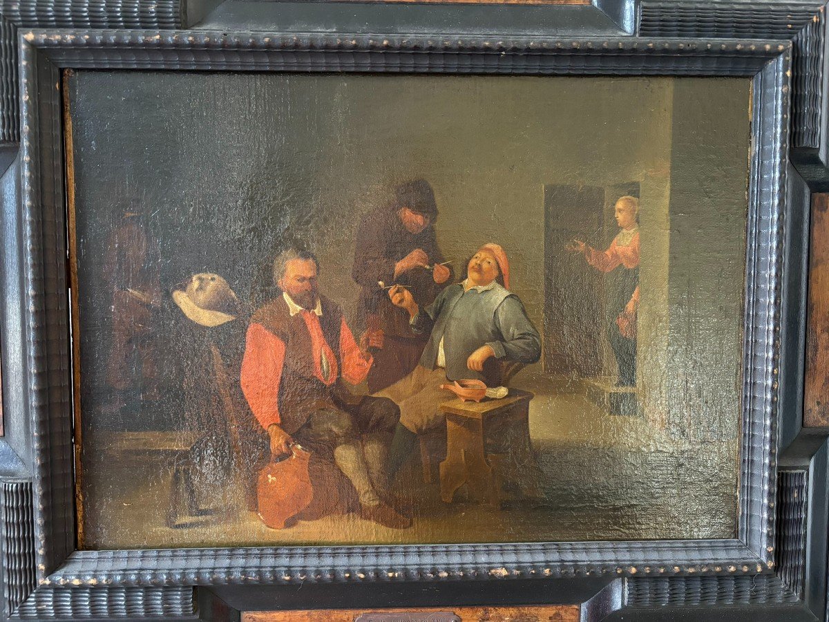 Pipe Smokers Dutch School 17th Century-photo-2