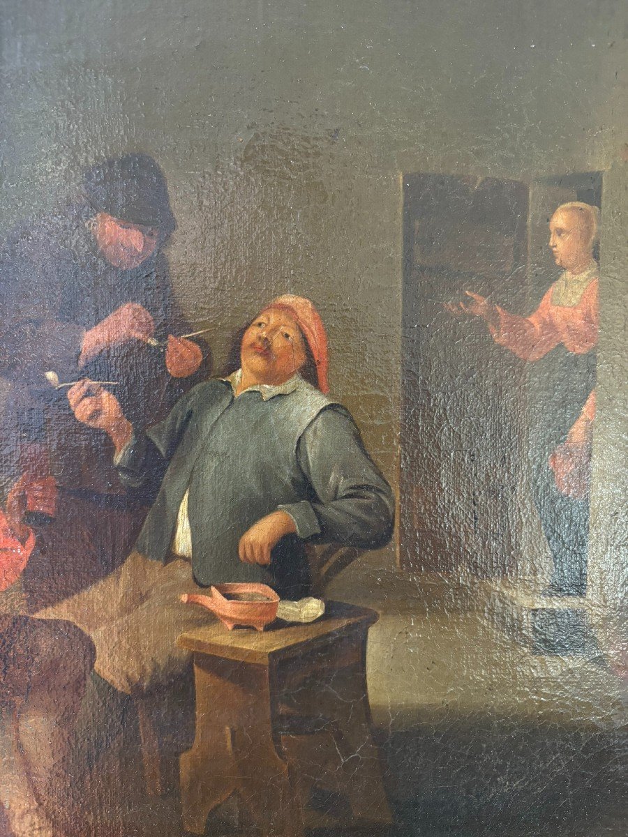 Pipe Smokers Dutch School 17th Century-photo-5
