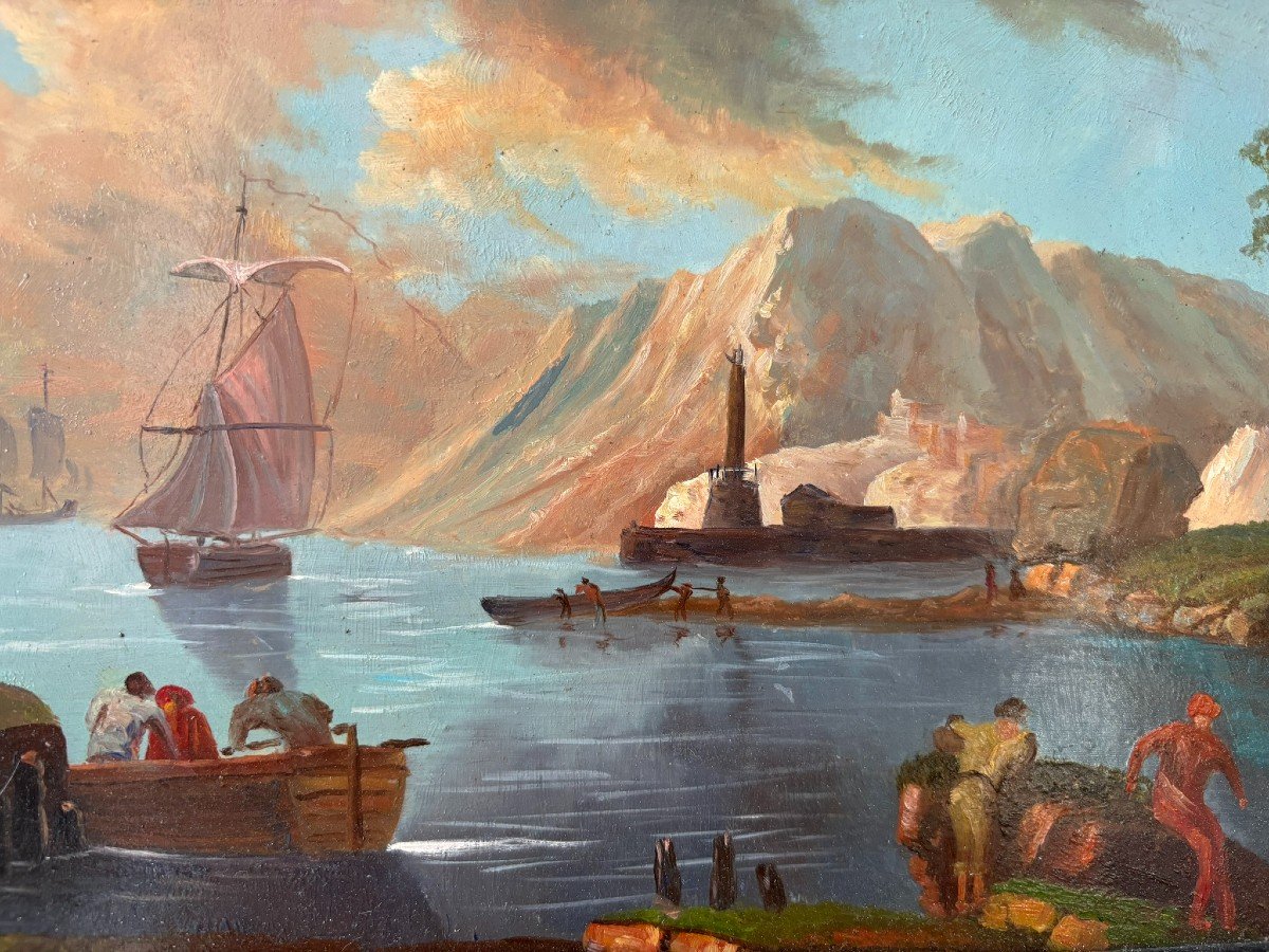 19th Century Landscape; Neapolitan School-photo-5