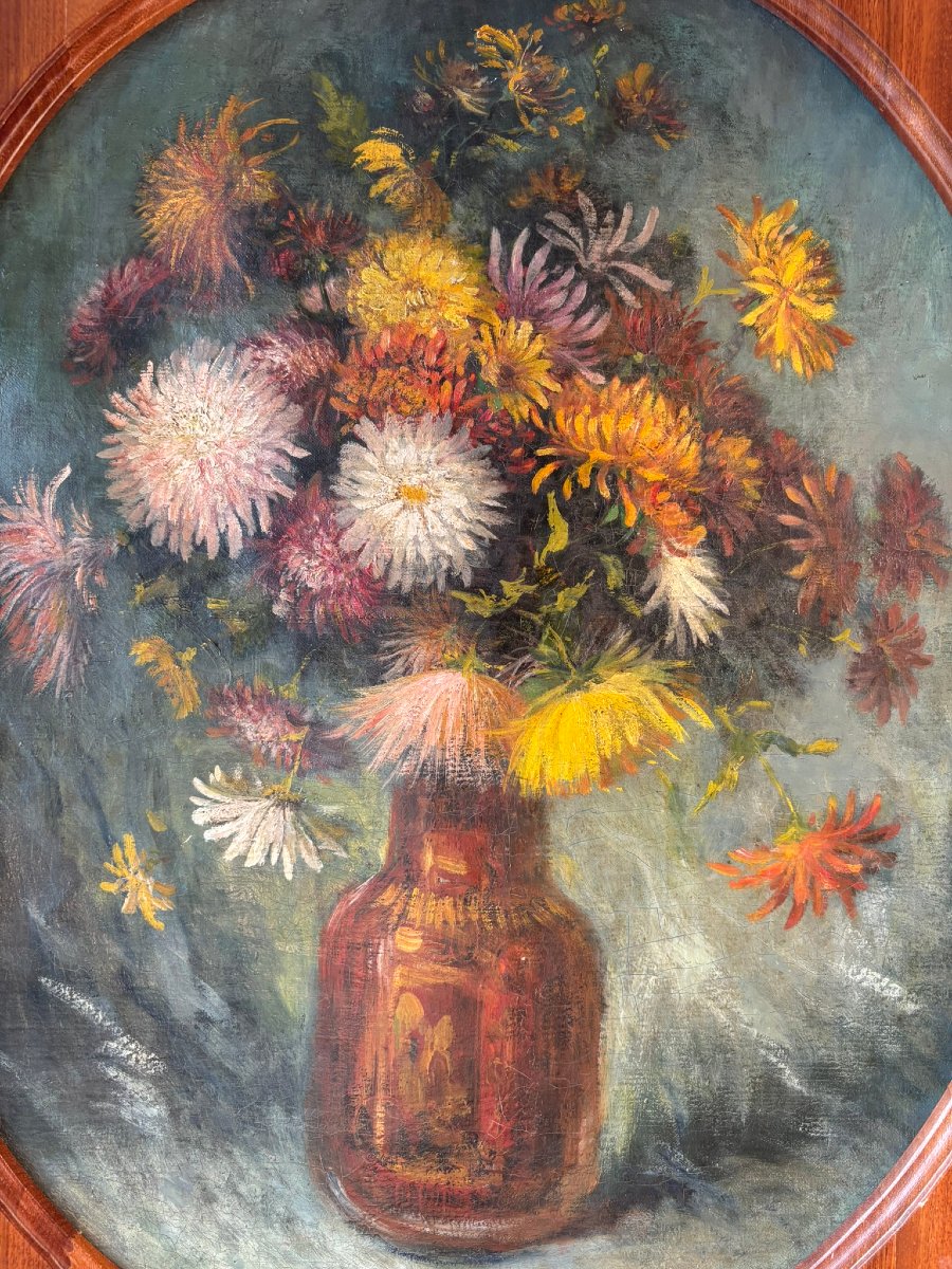 Fleurs dans un cadre ovale-photo-2