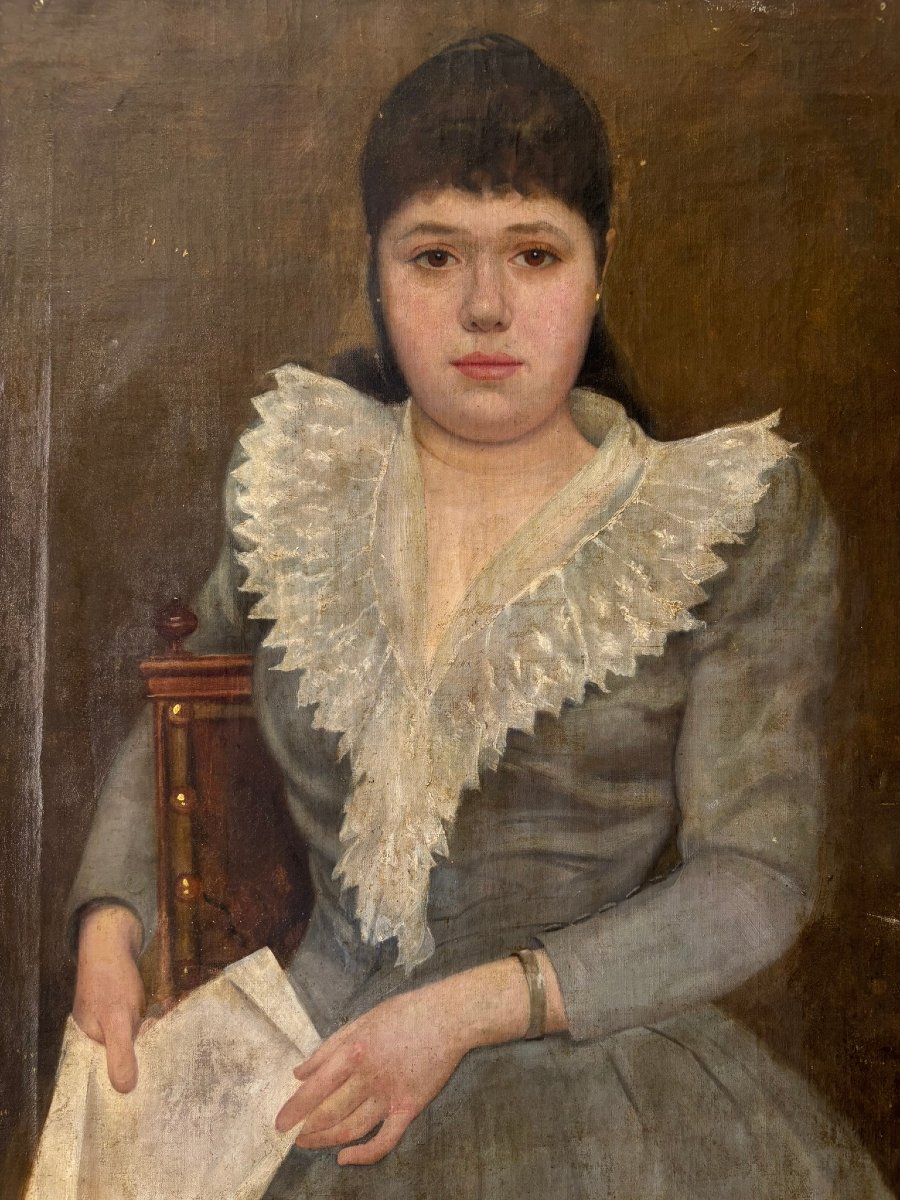 Portrait de femme école Belge XXème siècle-photo-4