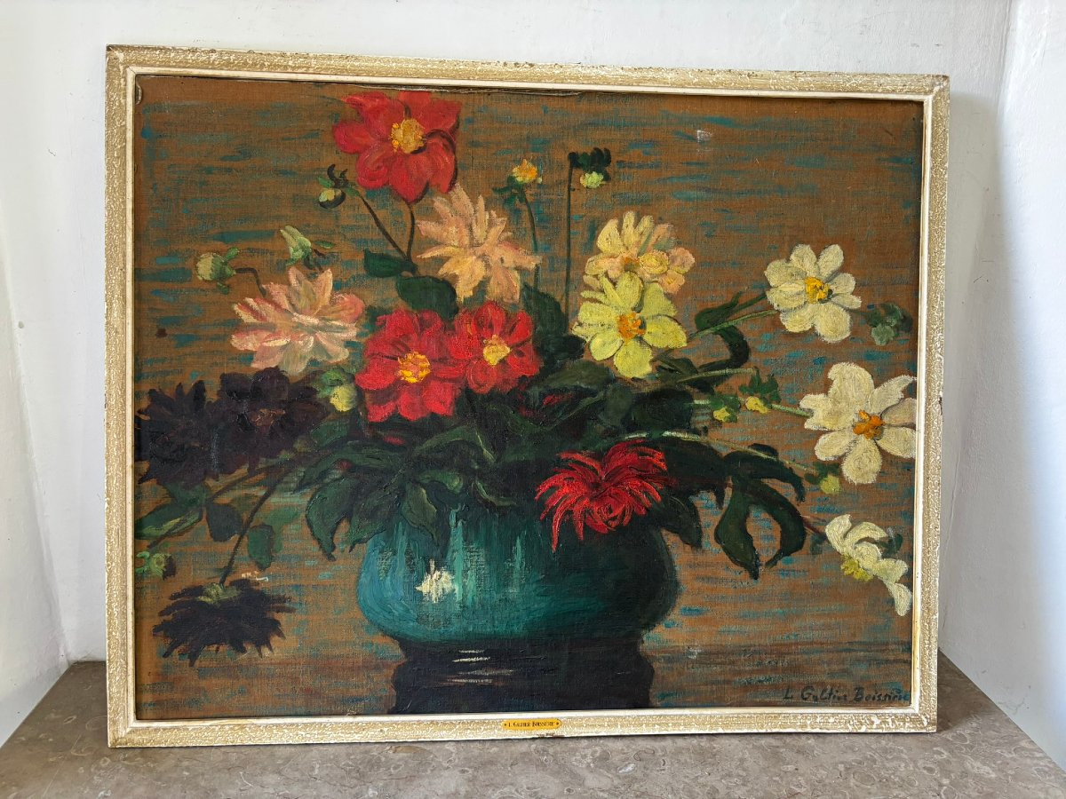 Bouquet signé fin XIX début XXème siècle-photo-2