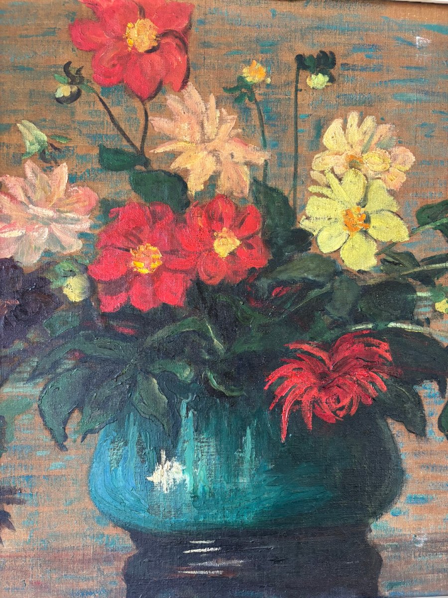 Bouquet signé fin XIX début XXème siècle-photo-4