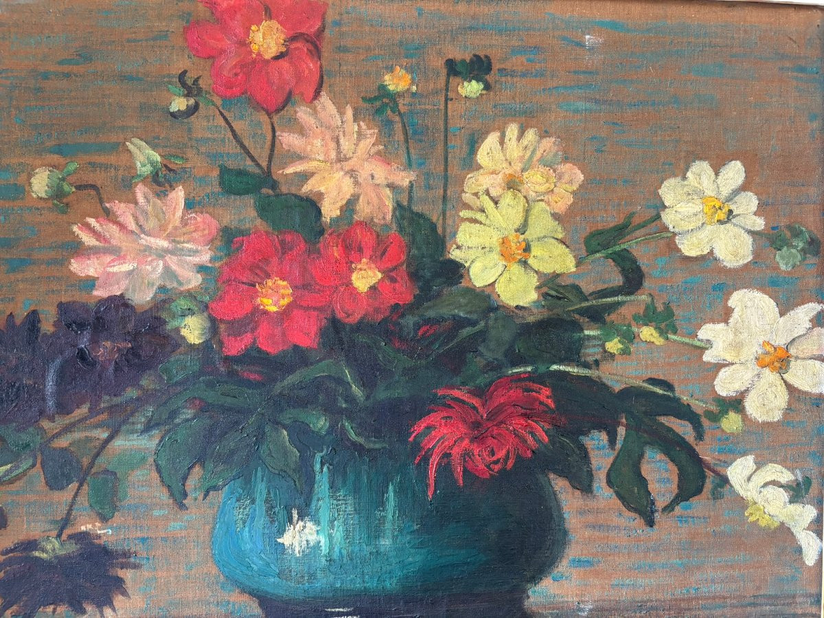 Bouquet signé fin XIX début XXème siècle-photo-2