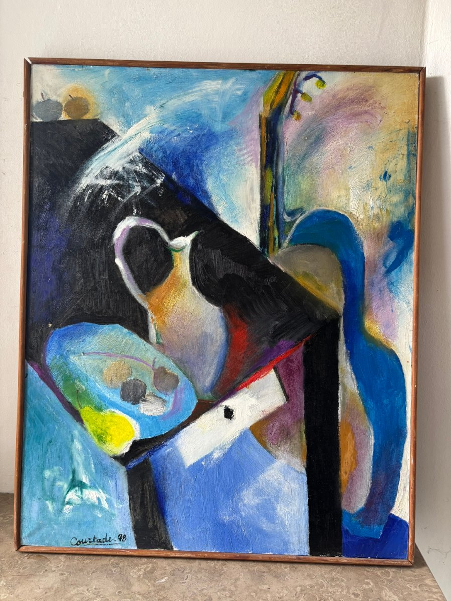 Intérieur au violoncelle Jacques Courtade (1923-1994)-photo-1