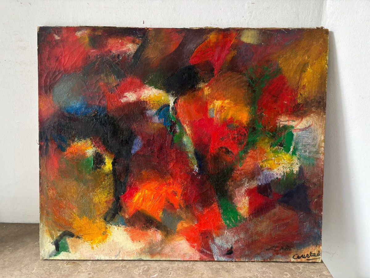 Composition abstraite signée Jacques Courtade (1923-1994)