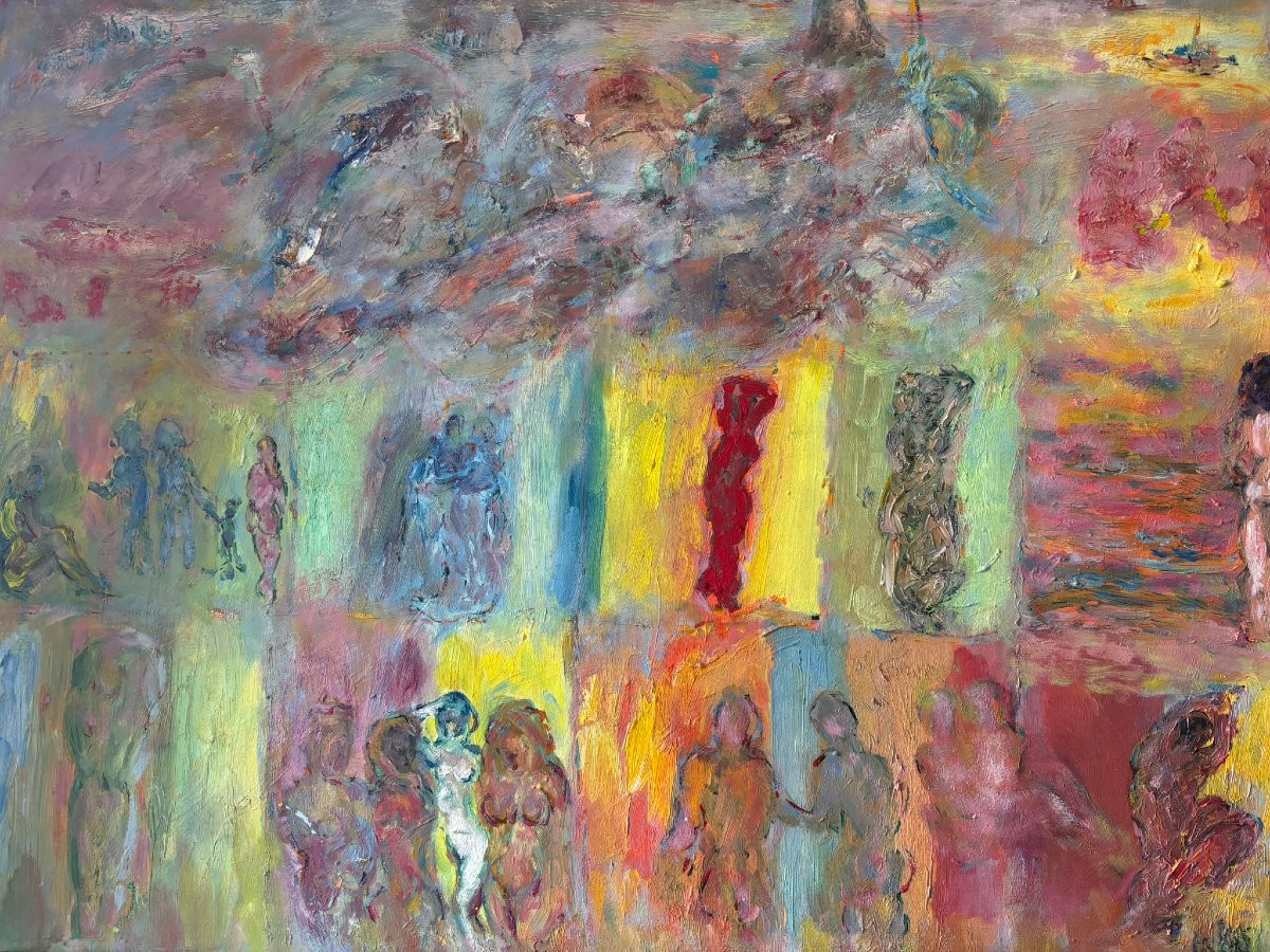 Composition figurative signée Koskas (1926-2013)-photo-3