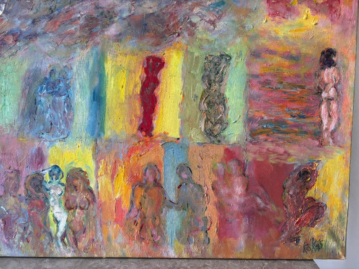 Composition figurative signée Koskas (1926-2013)-photo-4