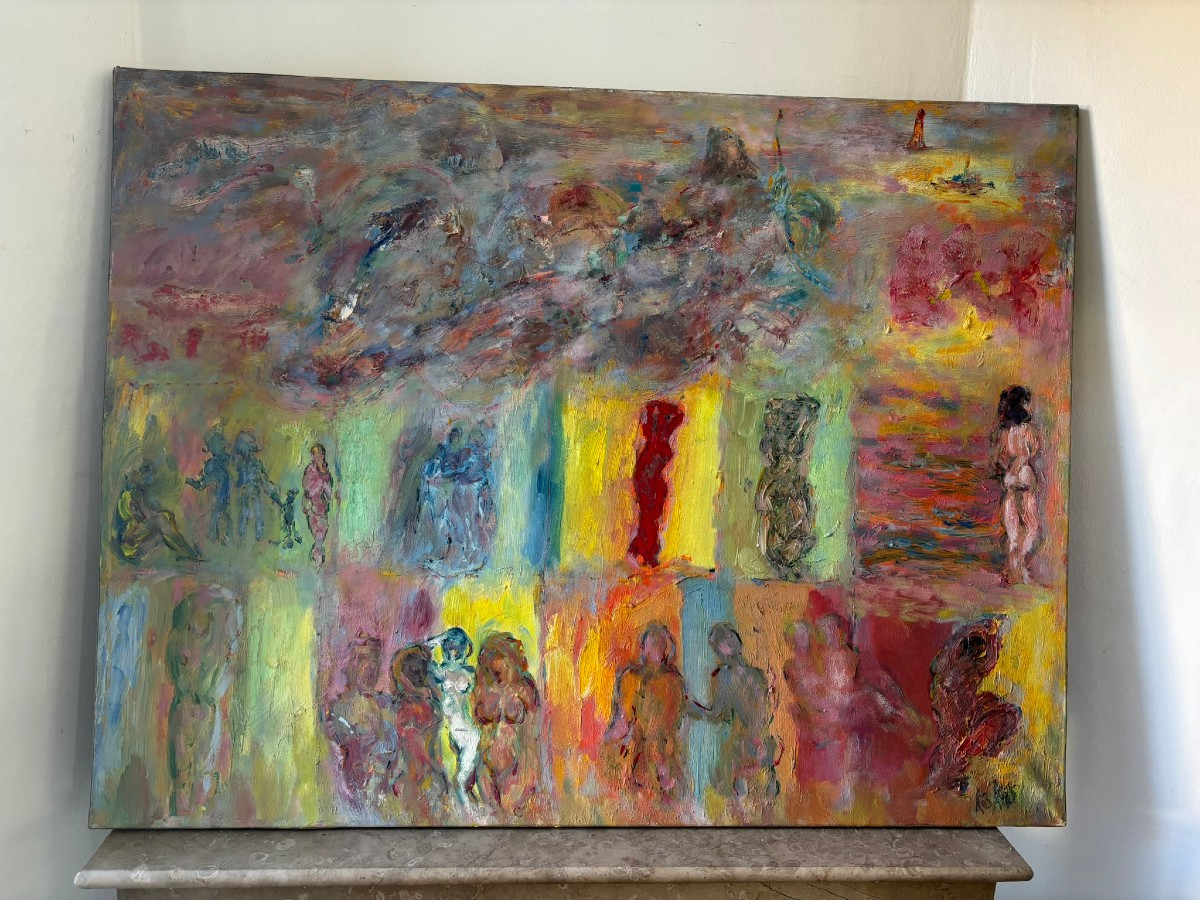 Composition figurative signée Koskas (1926-2013)