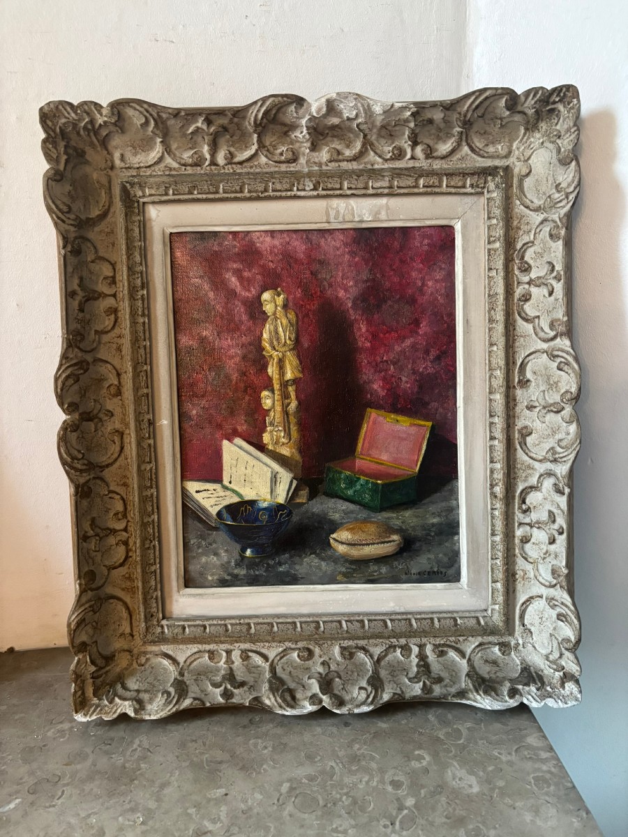 Nature morte signée Nicole Ceries de 1957