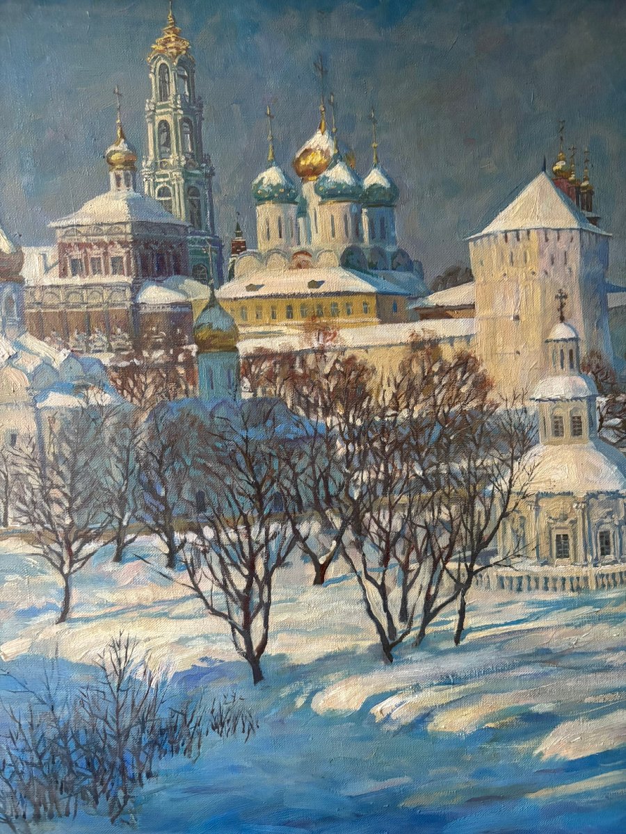 Paysage enneigé signé école Russe-photo-5