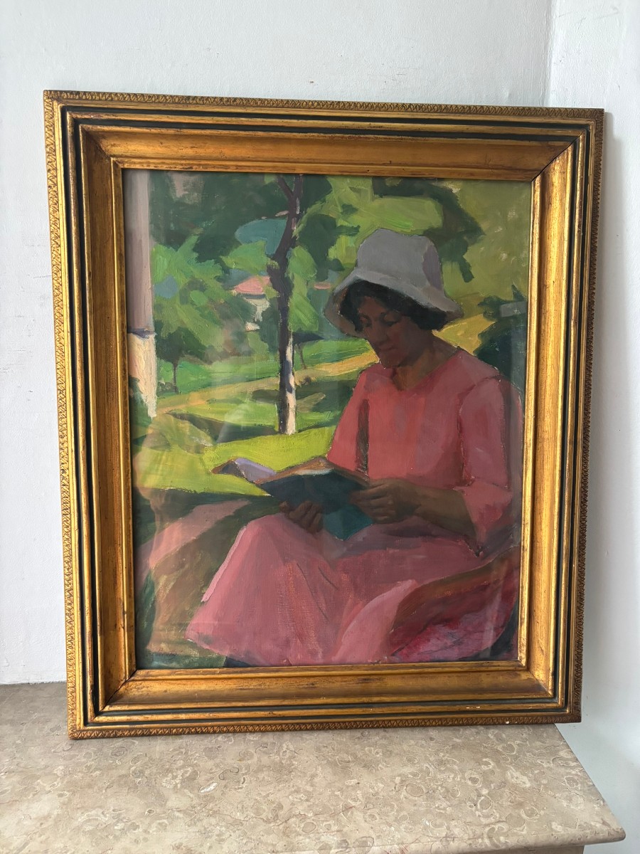 Portrait de femme signé Peretto