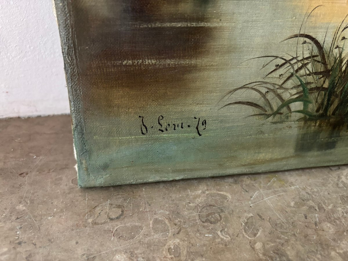 Hameau au bord d'une rivière fin XIX-début XXè siècle-photo-3