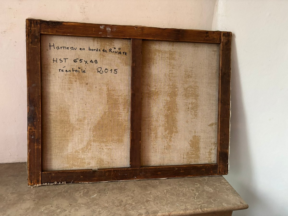 Hameau au bord d'une rivière fin XIX-début XXè siècle-photo-5