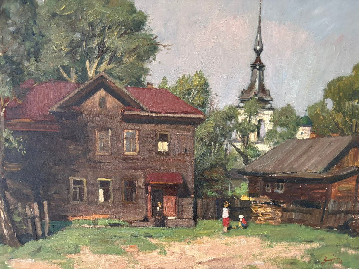 Dacha Signed Volkov, Russian School-photo-3