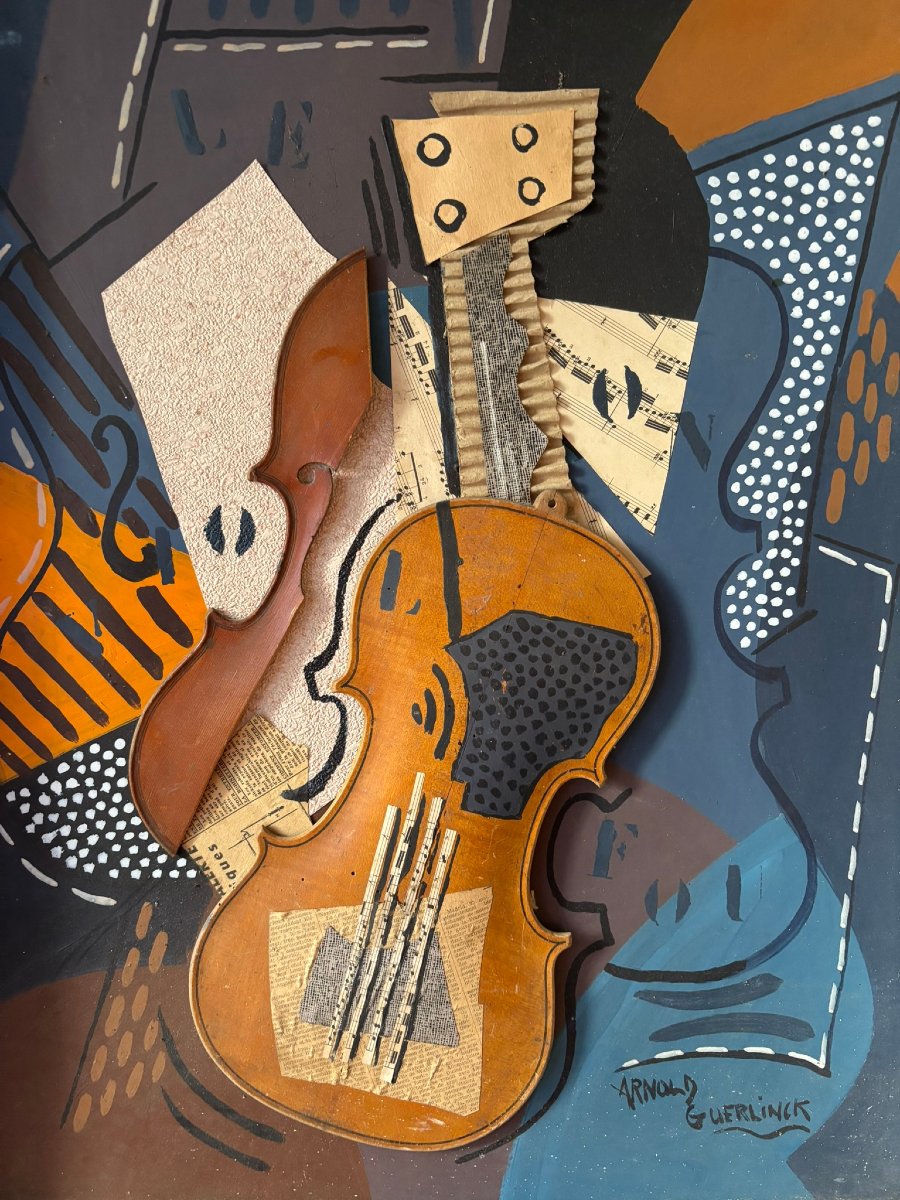 Oeuvre cubiste signée -photo-3