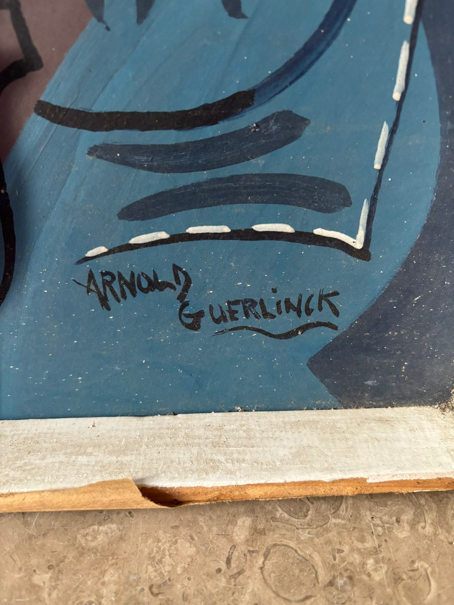 Oeuvre cubiste signée -photo-4