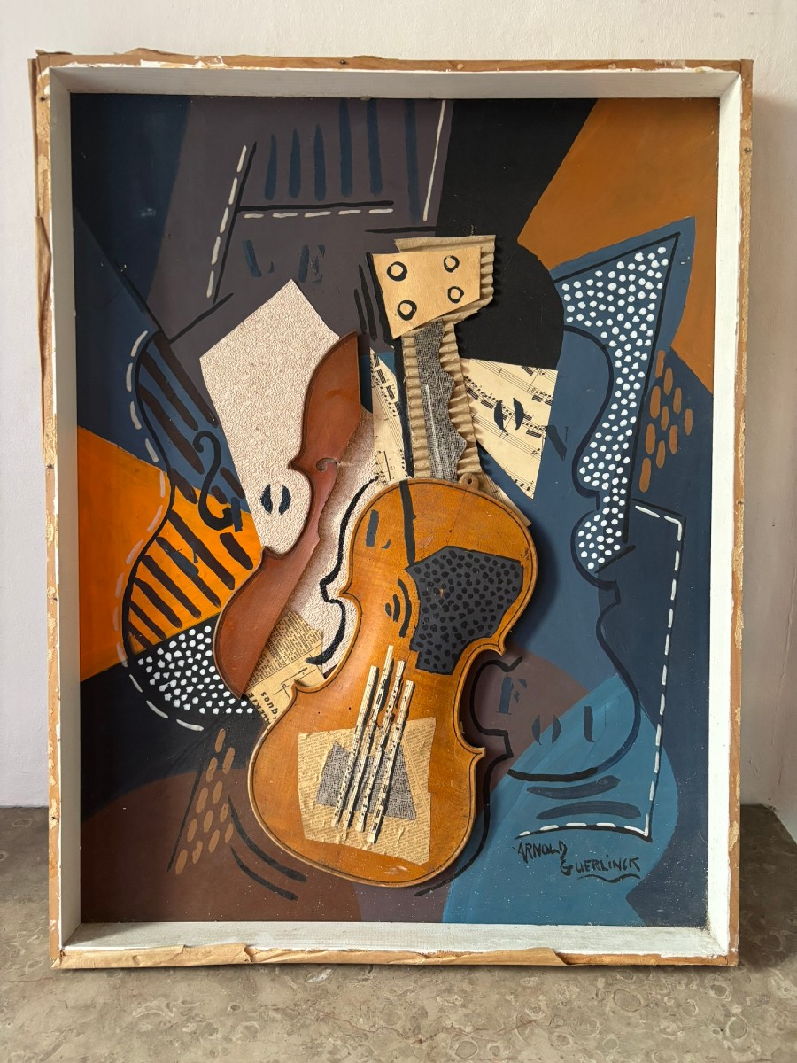 Oeuvre cubiste signée 