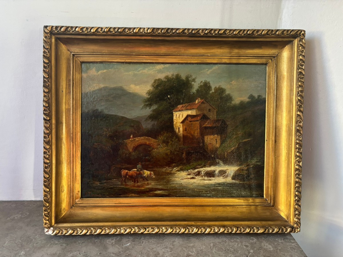 Landscape Signed By A 19th-century Tapestry Artist