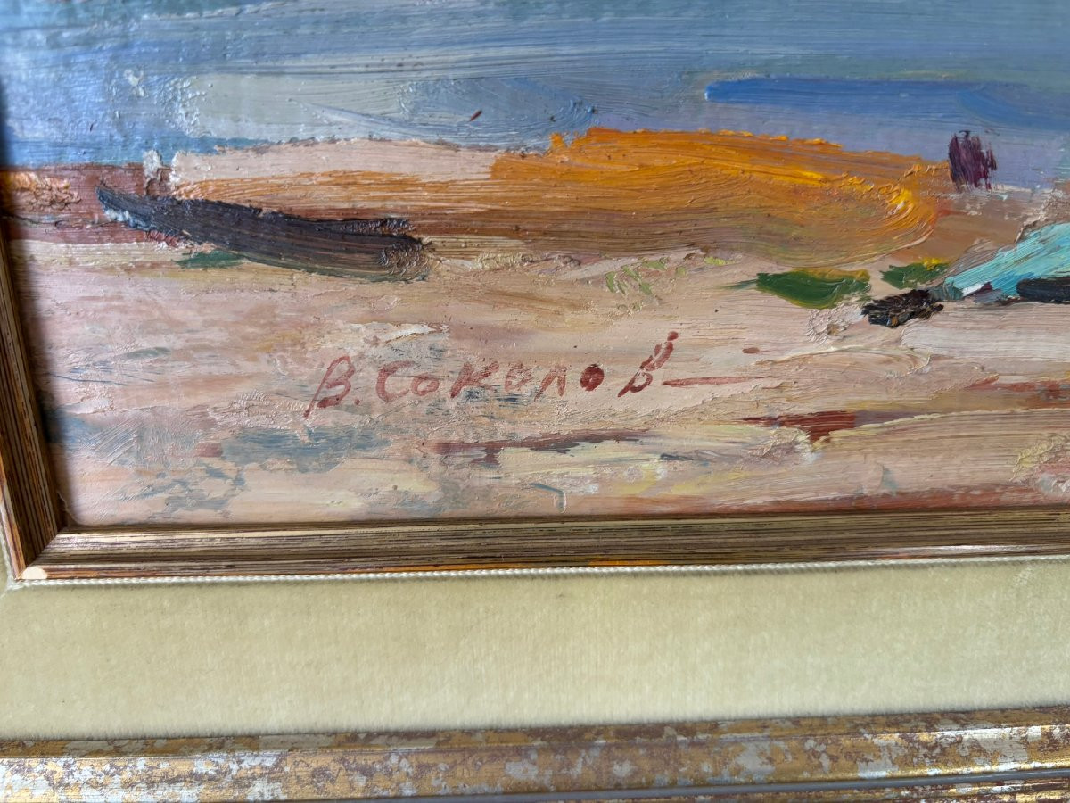 Paysage russe de bord de mer signé Komissarov-photo-3