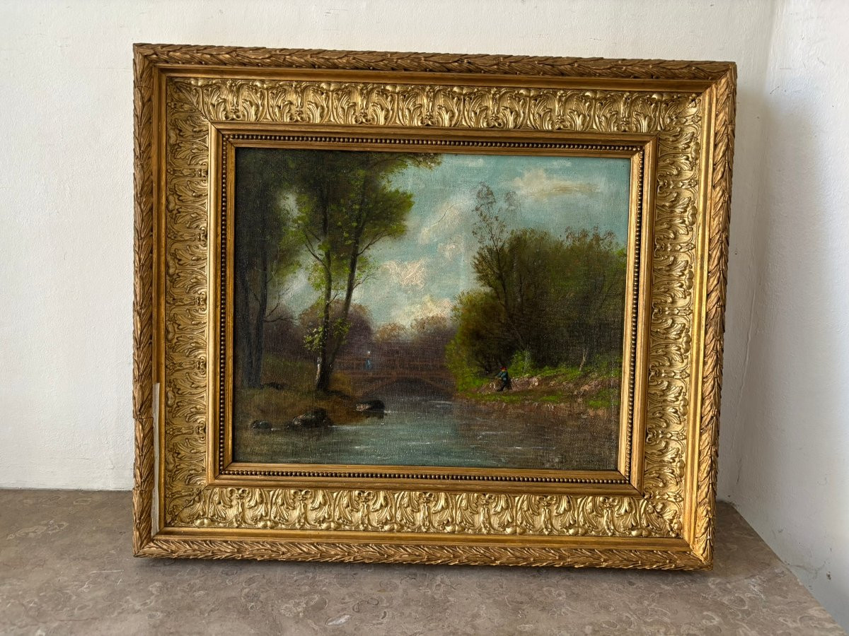 Paysage signé Camille Bernier (1823-1923)-photo-1