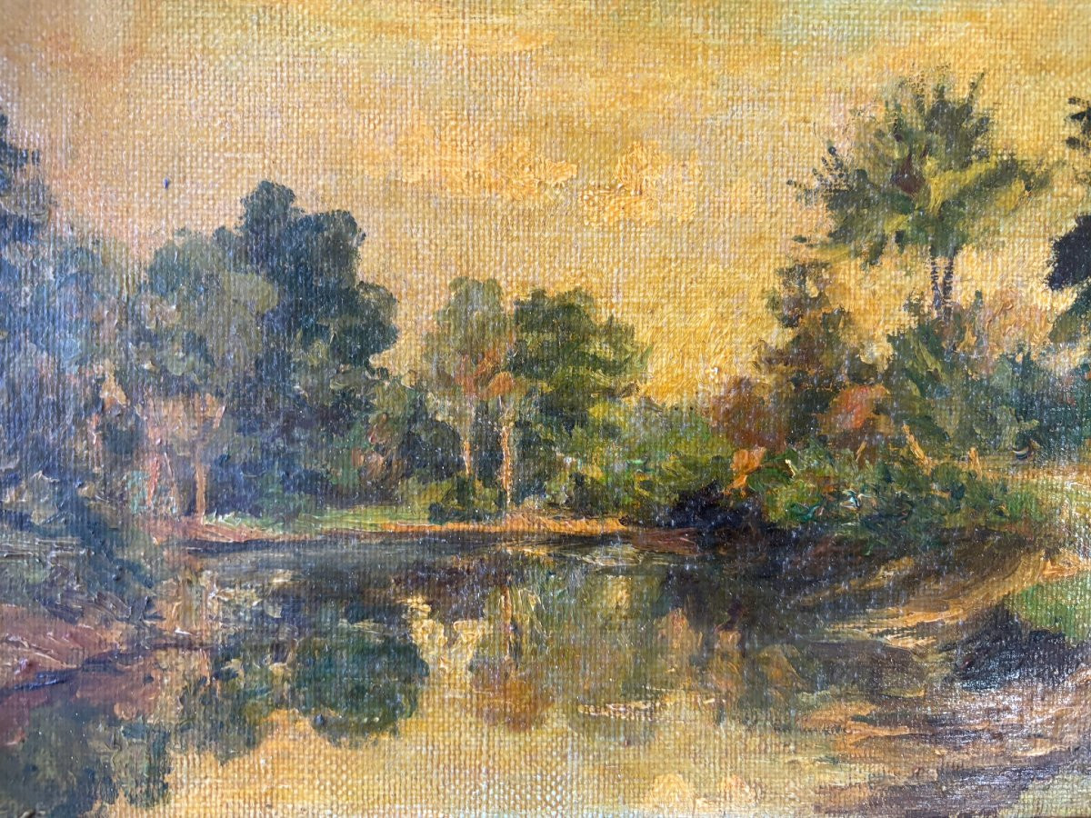 Paysage école francaise XIXè siècle-photo-3