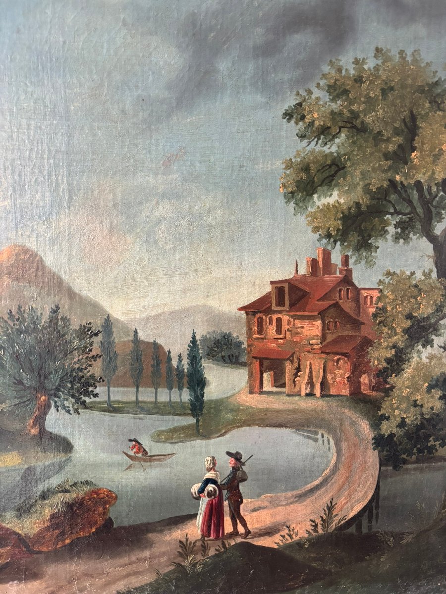 Paysage école francaise XIXè siècle-photo-3