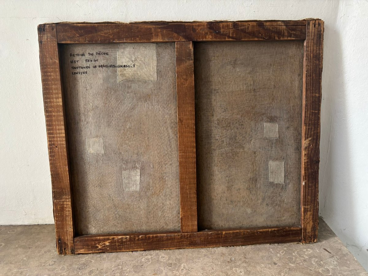 Fishing Trip Return Signed 19th Century-photo-7