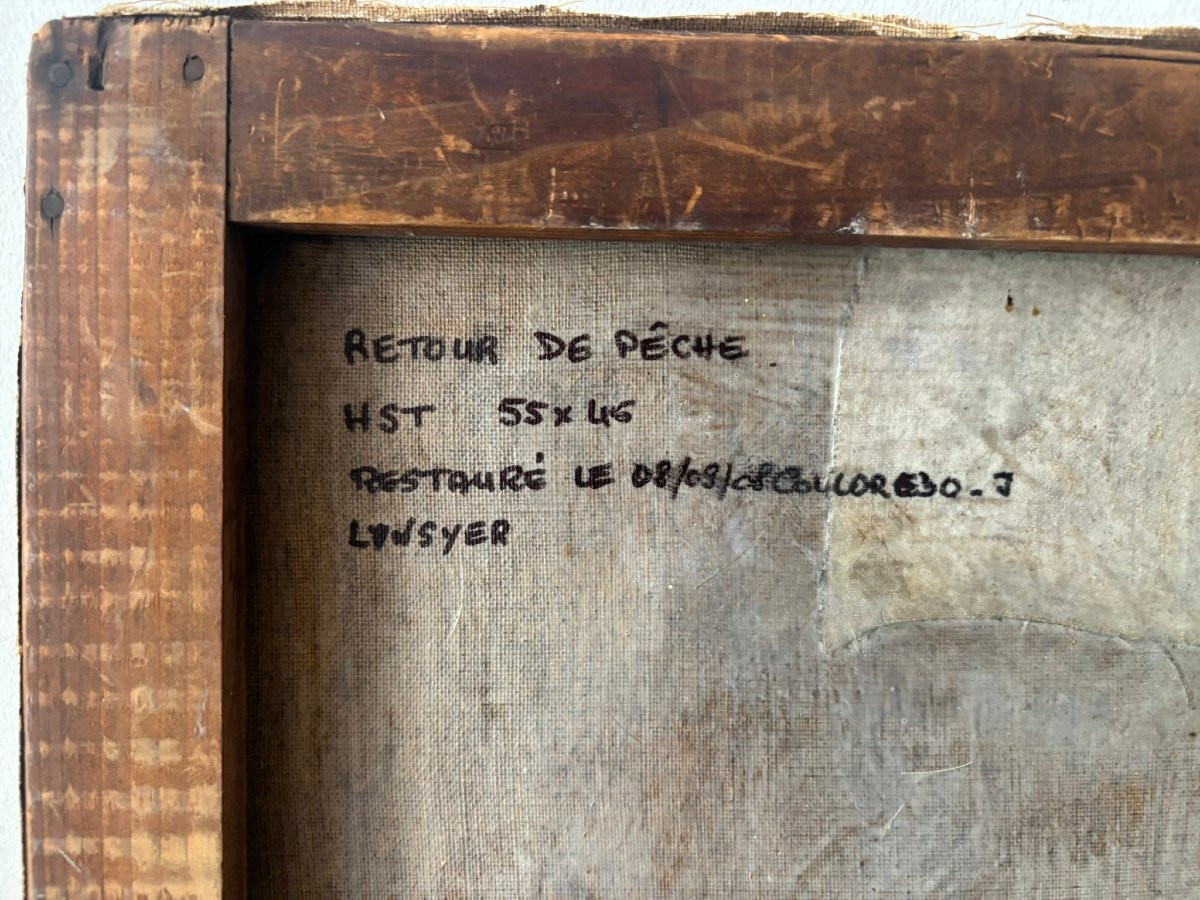 Fishing Trip Return Signed 19th Century-photo-8