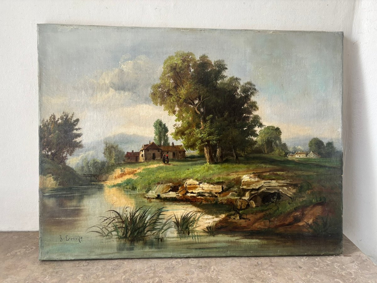 Paysage école française XIX/XXe siècle-photo-2