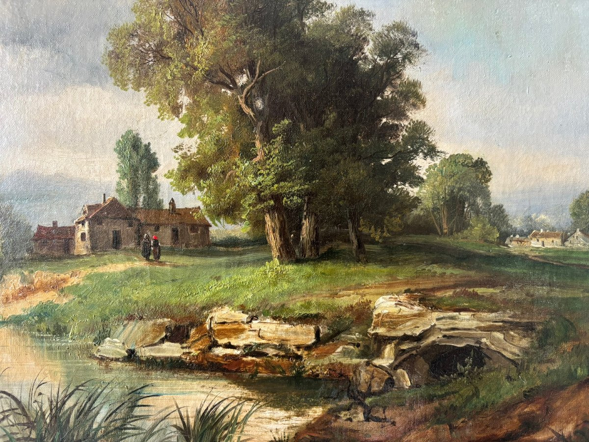 Paysage école française XIX/XXe siècle-photo-3