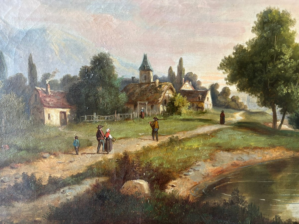 A Stroll Along The Riverbank, 19th Century-photo-4