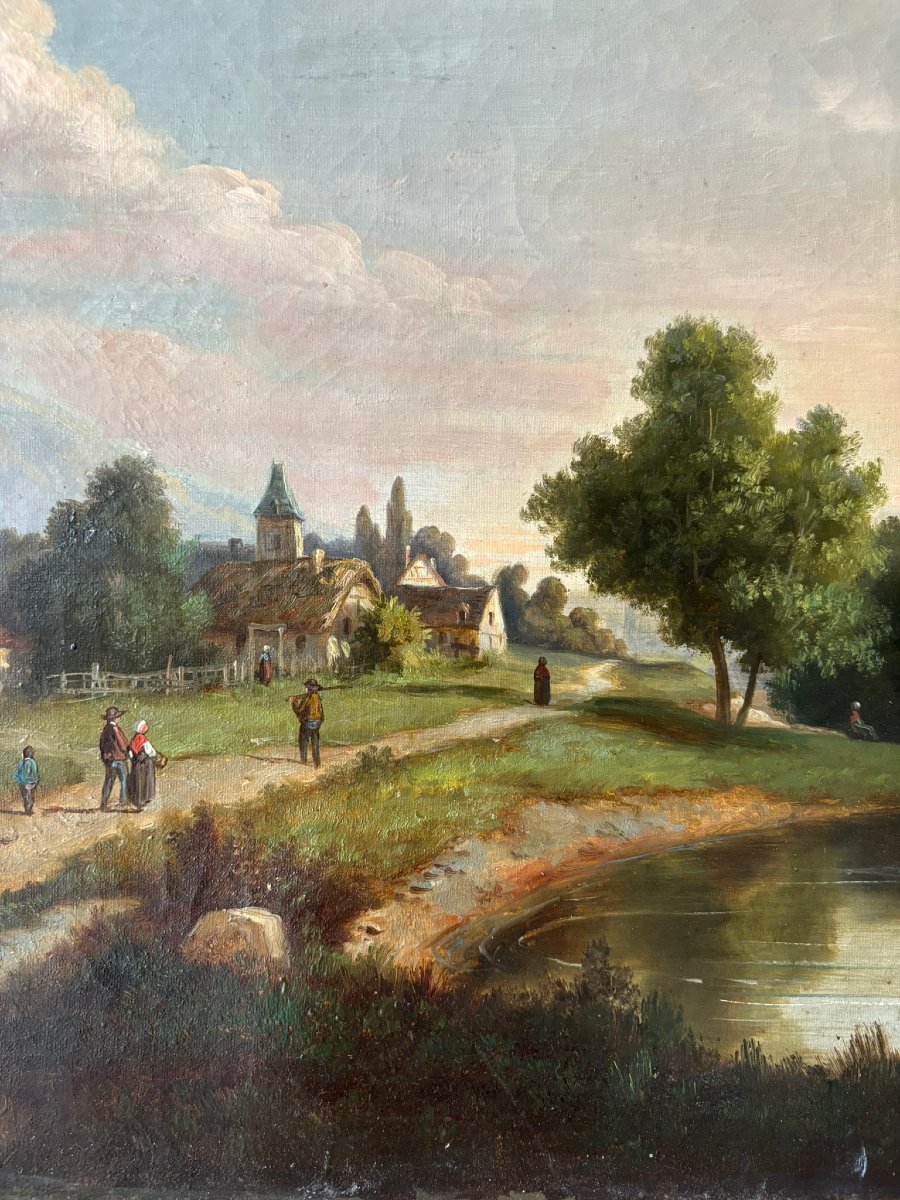 A Stroll Along The Riverbank, 19th Century-photo-5