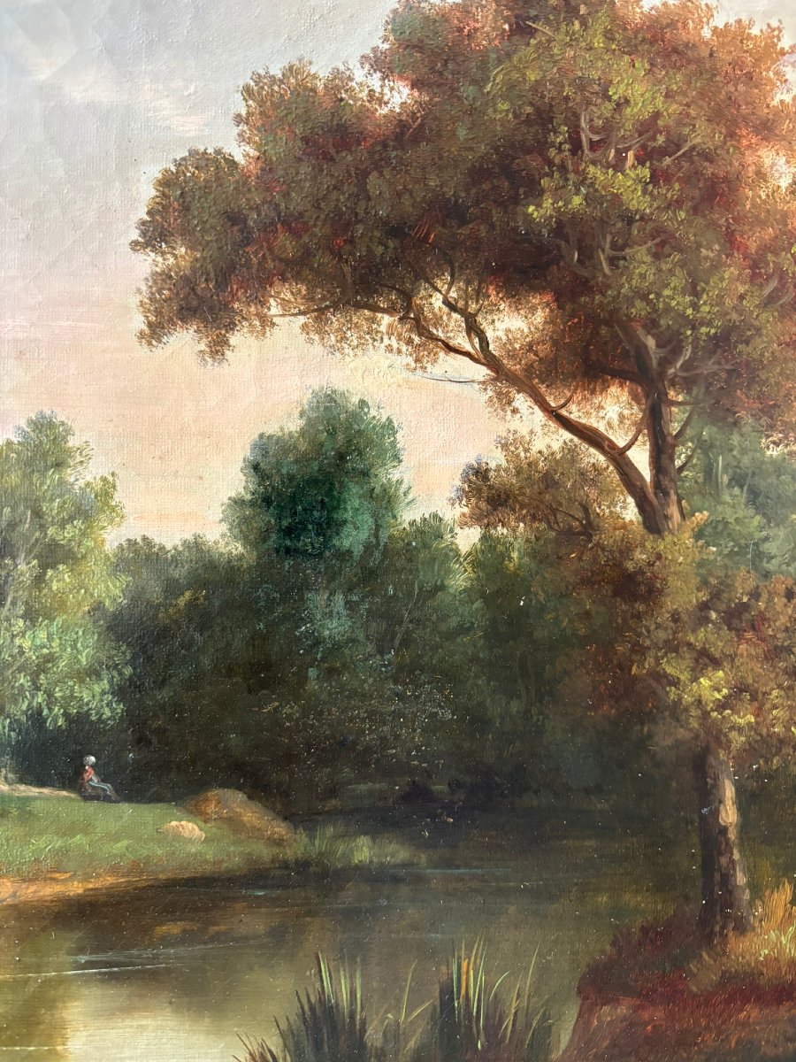 A Stroll Along The Riverbank, 19th Century-photo-6