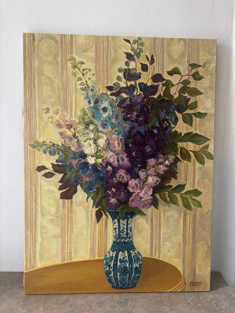 Bouquet Of Flowers Signed Ghelfi-photo-1