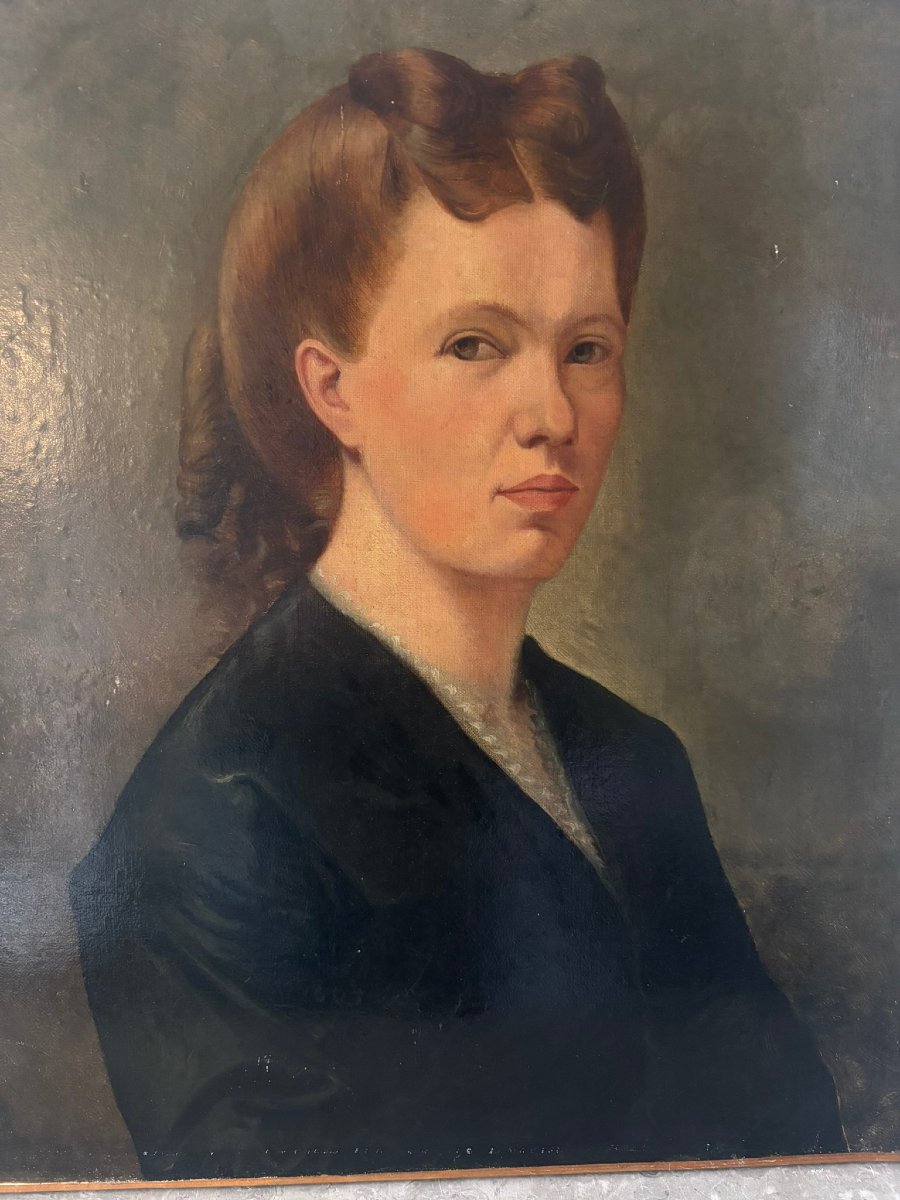 Portrait de femme école XXème siècle-photo-3