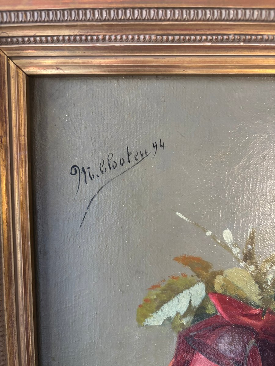 Bouquet Of Flowers Signed 1894-photo-3