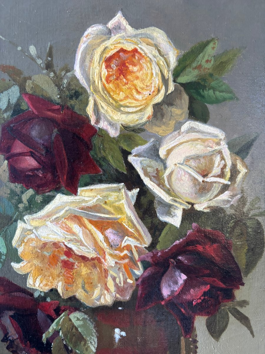 Bouquet Of Flowers Signed 1894-photo-4