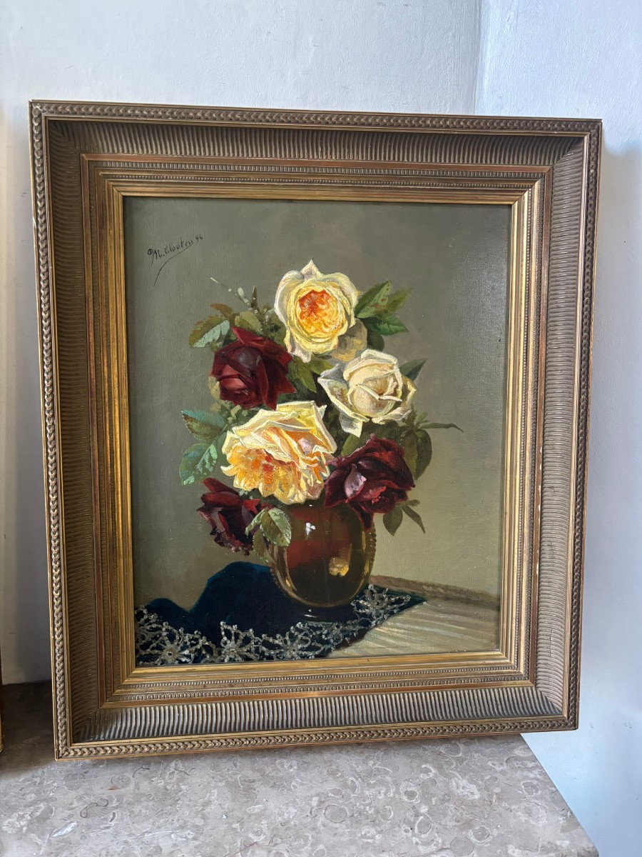 Bouquet Of Flowers Signed 1894